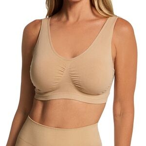 Rhonda Shear Seamless Beige Bralette